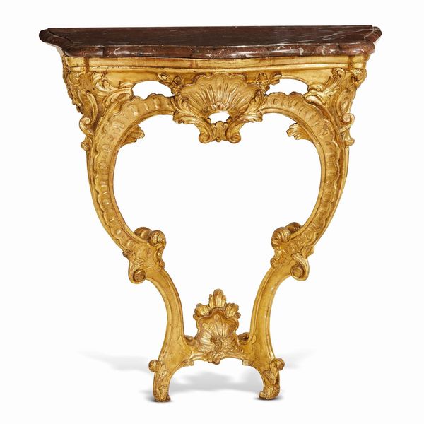 CONSOLE DA MURO, FRANCIA, SECOLO XVIII  - Asta INTERNATIONAL FINE ART - Associazione Nazionale - Case d'Asta italiane