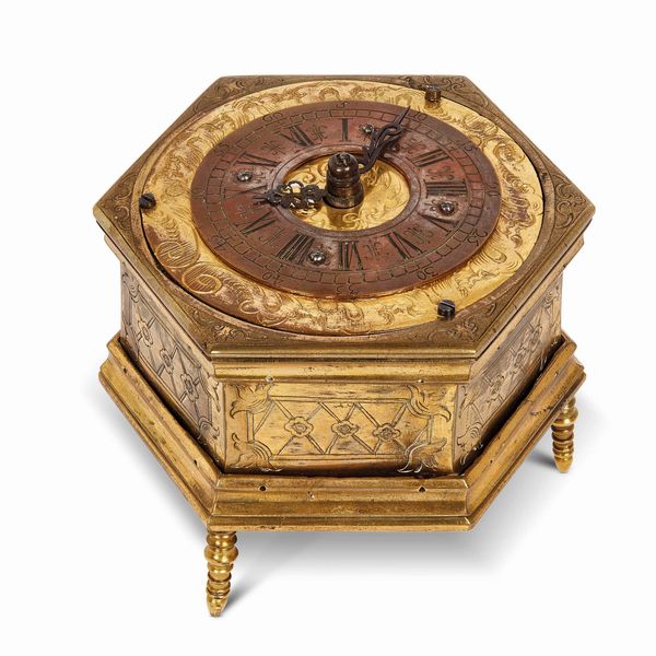 OROLOGIO DA TAVOLO ORIZZONTALE, GERMANIA, INIZIO SECOLO XVIII  - Asta INTERNATIONAL FINE ART - Associazione Nazionale - Case d'Asta italiane