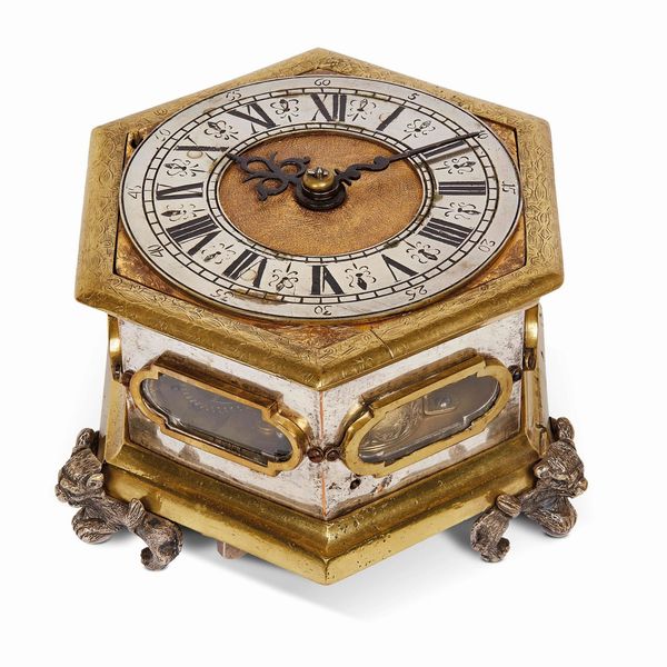 OROLOGIO DA TAVOLO ORIZZONTALE, GERMANIA, INIZIO SECOLO XVIII  - Asta INTERNATIONAL FINE ART - Associazione Nazionale - Case d'Asta italiane