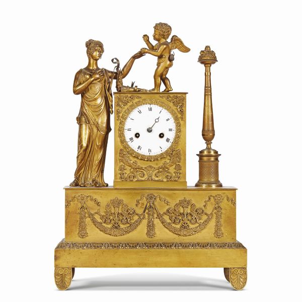 OROLOGIO DA CAMINO, FRANCIA, INIZIO SECOLO XIX  - Asta INTERNATIONAL FINE ART - Associazione Nazionale - Case d'Asta italiane