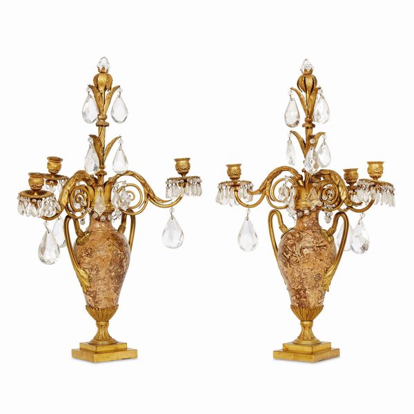 COPPIA DI GIRANDOLES, SECOLO XIX  - Asta INTERNATIONAL FINE ART - Associazione Nazionale - Case d'Asta italiane