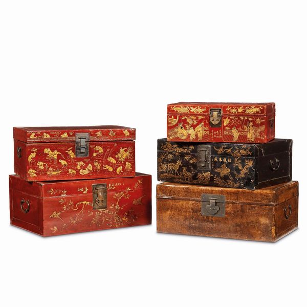 CINQUE BAULI, CINA, SECOLO XX  - Asta INTERNATIONAL FINE ART - Associazione Nazionale - Case d'Asta italiane