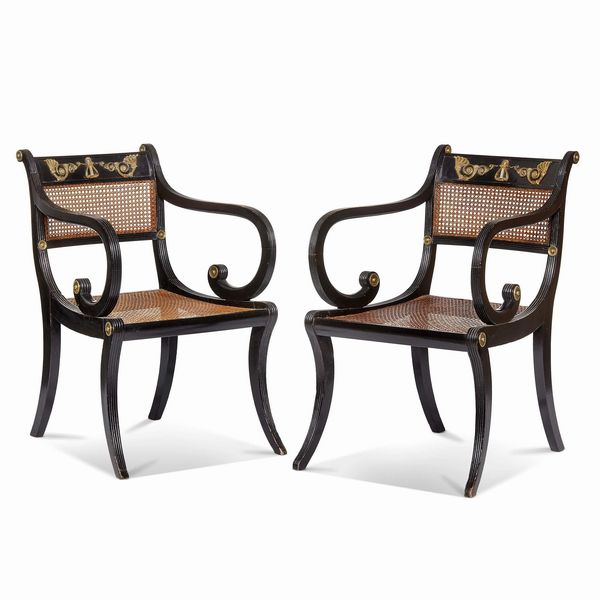 COPPIA DI POLTRONE, INGHILTERRA, PRIMA MET&Agrave; SECOLO XIX  - Asta INTERNATIONAL FINE ART - Associazione Nazionale - Case d'Asta italiane