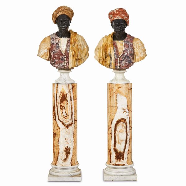 COPPIA DI MORI, VENEZIA, SECOLO XIX  - Asta INTERNATIONAL FINE ART - Associazione Nazionale - Case d'Asta italiane