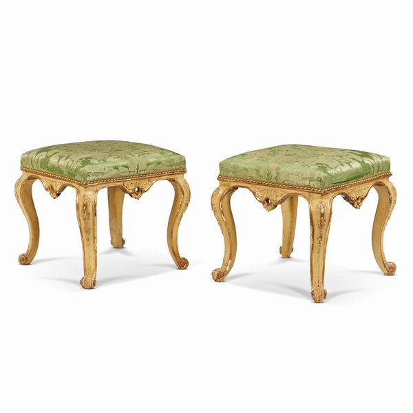 COPPIA DI SGABELLI, ITALIA SETTENTRIONALE, SECOLO XVIII  - Asta INTERNATIONAL FINE ART - Associazione Nazionale - Case d'Asta italiane