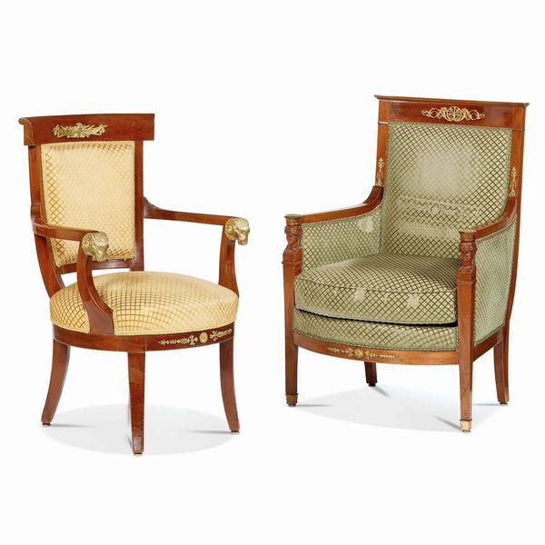 DUE POLTRONE, FRANCIA, SECOLO XIX  - Asta INTERNATIONAL FINE ART - Associazione Nazionale - Case d'Asta italiane