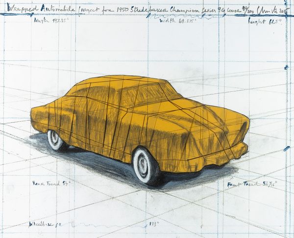 Christo : Wrapped Automobile Project for 1950 Studebaker Champion, Series 9G Coup�  - Asta Selected Prints - Associazione Nazionale - Case d'Asta italiane