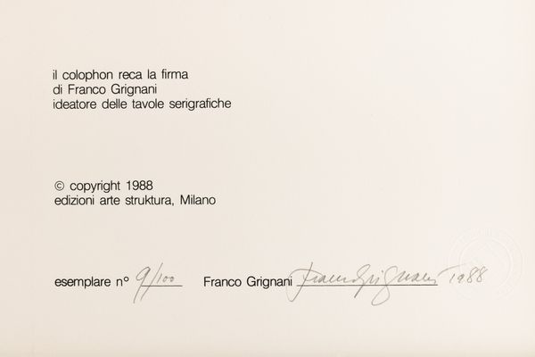 Franco Grignani : 5 Diagonali Iperboliche  - Asta Selected Prints - Associazione Nazionale - Case d'Asta italiane