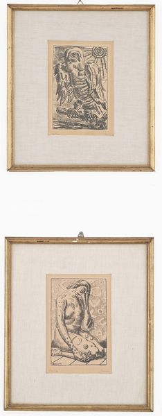 Alberto Savinio : Amore - Psiche (da La Nostra Anima)  - Asta Selected Prints - Associazione Nazionale - Case d'Asta italiane