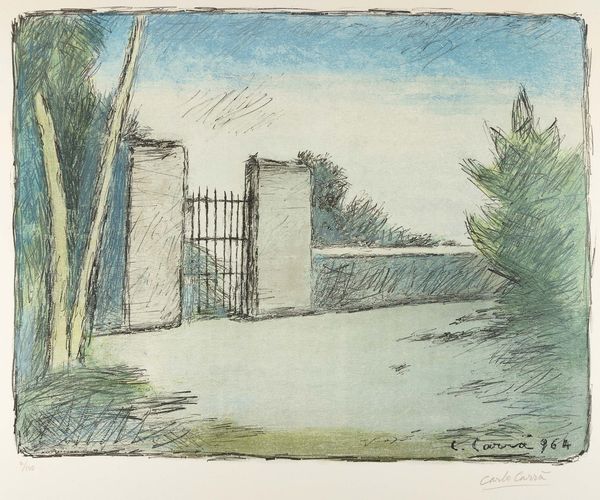 Carlo Carrà : Il cancello  - Asta Selected Prints - Associazione Nazionale - Case d'Asta italiane