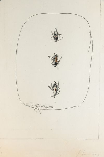 LUCIO FONTANA : Concetto spaziale  - Asta Selected Prints - Associazione Nazionale - Case d'Asta italiane