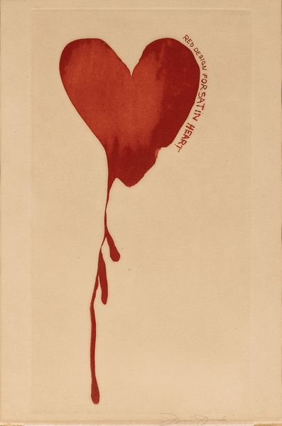 JIM DINE : Red Design for Satin Heart  - Asta Selected Prints - Associazione Nazionale - Case d'Asta italiane
