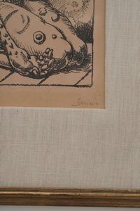 Alberto Savinio : Amore - Psiche (da La Nostra Anima)  - Asta Selected Prints - Associazione Nazionale - Case d'Asta italiane