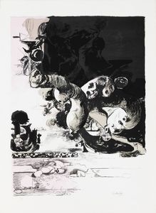 Graham Sutherland : Thorn tree; Thorn structure; Three-headed rock II;  Three-headed rock III; Standing rock form; Picton; Oval rock  - Asta Selected Prints - Associazione Nazionale - Case d'Asta italiane
