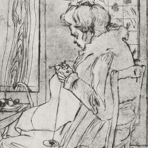 Umberto Boccioni : Mamma che lavora davanti alla finestra  - Asta Selected Prints - Associazione Nazionale - Case d'Asta italiane