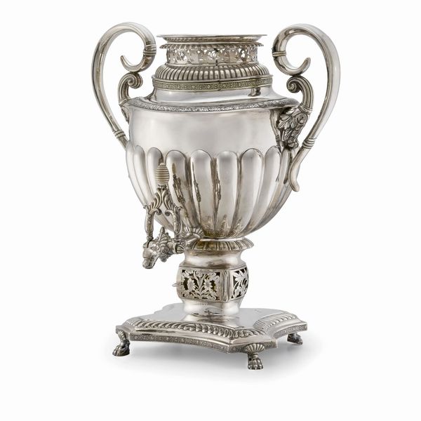 SAMOVAR, SAN PIETROBURGO, SECOLO XIX, ARGENTIERE ANTON CHRISTIAN IWERSEN  - Asta Argenti italiani ed europei - Associazione Nazionale - Case d'Asta italiane