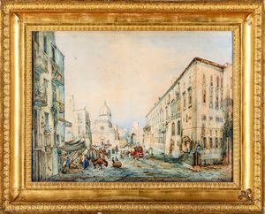 Consalvo Carelli - Veduta di Piazza della Vicaria a Napoli