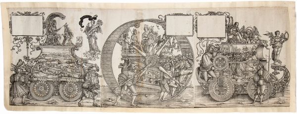 Hans Burgkmair il Vecchio : Lanzichenecchi, da Trionfo dell'imperatore Massimiliano I  - Asta Stampe e Disegni dal XVI al XX secolo - Associazione Nazionale - Case d'Asta italiane