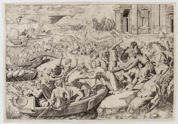 Marco Dente detto Marco da Ravenna : Il ratto di Elena, da Raffaello  - Asta Stampe e Disegni dal XVI al XX secolo - Associazione Nazionale - Case d'Asta italiane