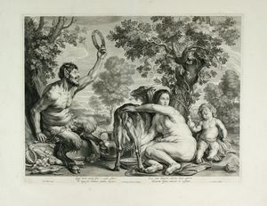 Schelte Adamsz. Bolswert - Giove bambino e la capra Amaltea, da di Jacob Jordaens