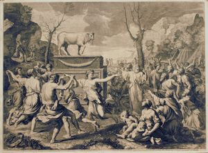 Étienne Baudet - Les Israélites adorant le Veau d'Or, da Nicolas Poussin