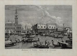Giambattista Brustolon - Il doge in partenza per il Lido sul Bucintoro nel giorno dell'Ascensione, da Antonio Canal