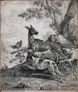 Jean Baptiste Oudry - Caccia al cervo