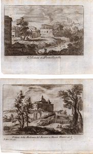 Paolo Anesi - Veduta della Madonna del Rosario a Monte Mario - Veduta di Port Castello