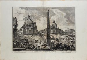 GIOVANNI BATTISTA PIRANESI - Veduta della Piazza del Popolo