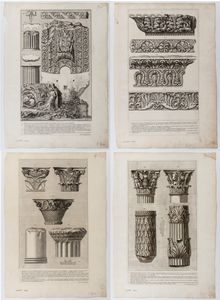 GIOVANNI BATTISTA PIRANESI - Vari frammenti ornamentali