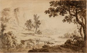 Paolo Anesi - Paesaggio con fiume