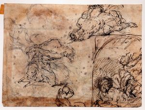 Gruppo di cinque disegni di soggetto diverso  - Asta Stampe e Disegni dal XVI al XX secolo - Associazione Nazionale - Case d'Asta italiane