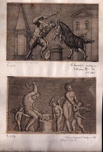 Marco Dente detto Marco da Ravenna : Antichi bassirilievi  - Asta Stampe e Disegni dal XVI al XX secolo - Associazione Nazionale - Case d'Asta italiane