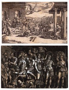 Étienne Delaune - Il martirio di santa Felicita di Roma - Traiano incoronato dalla Vittoria