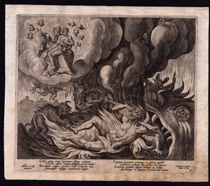 Crispijn de Passe I - Parabola di Lazzaro e del ricco epulone, da Martin de Vos