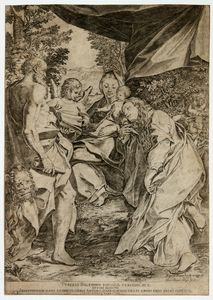 AGOSTINO CARRACCI - La Madonna di San Girolamo, da Correggio