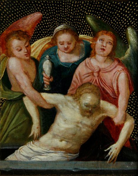 Scuola del XVI secolo Ges� nel sepolcro  - Asta Dipinti Antichi - Associazione Nazionale - Case d'Asta italiane