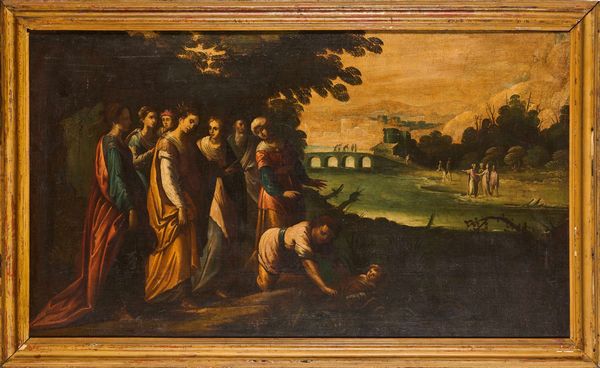 Scuola italiana del XVII secolo Ritrovamento di Mos�  - Asta Dipinti Antichi - Associazione Nazionale - Case d'Asta italiane