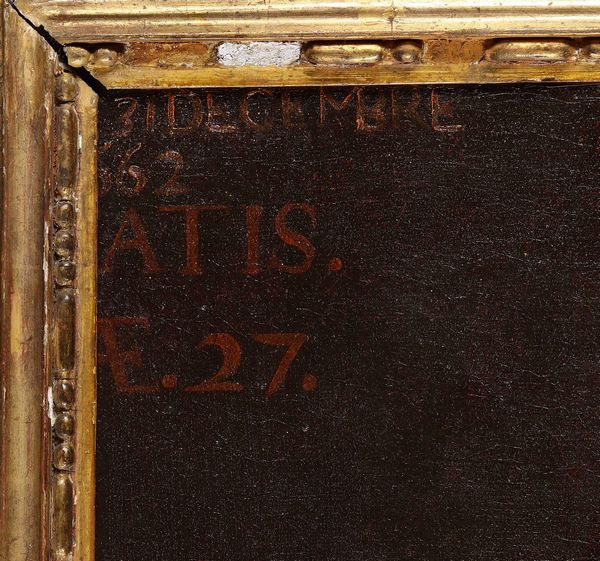 Scuola del XVII secolo Ritratto di gentiluomo con stemma  - Asta Dipinti Antichi - Associazione Nazionale - Case d'Asta italiane