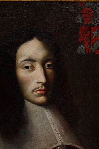 Scuola del XVII secolo Ritratto di gentiluomo con stemma  - Asta Dipinti Antichi - Associazione Nazionale - Case d'Asta italiane