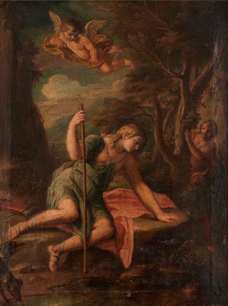 Scuola del XVIII secolo Narciso  - Asta Dipinti Antichi - Associazione Nazionale - Case d'Asta italiane