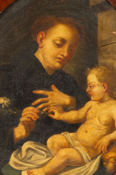 Scuola napoletana del XVIII secolo Sant�Antonio da Padova  - Asta Dipinti Antichi - Associazione Nazionale - Case d'Asta italiane