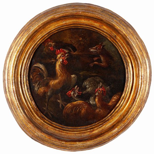 Scuola del XVIII secolo Volpe e galline  - Asta Dipinti Antichi - Associazione Nazionale - Case d'Asta italiane