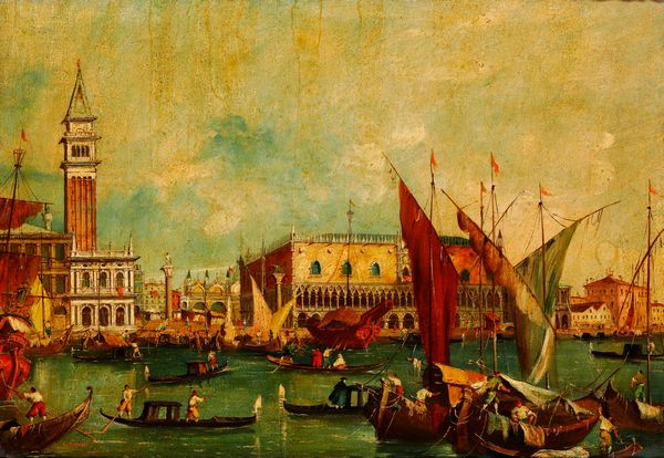 A. Zanini (attivo nel XIX secolo) : Veduta di Venezia con il ponte di Rialto  - Asta Dipinti Antichi - Associazione Nazionale - Case d'Asta italiane