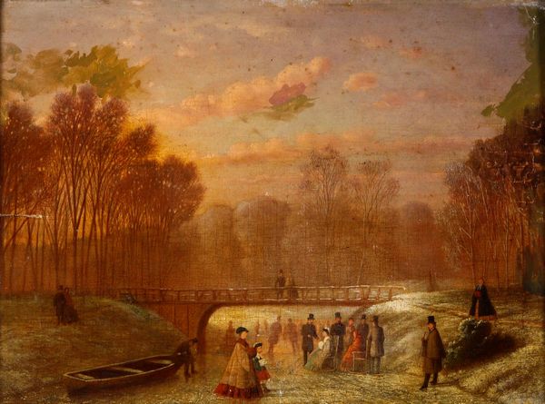 Scuola del XIX secolo Paesaggio invernale con figure  - Asta Dipinti Antichi - Associazione Nazionale - Case d'Asta italiane