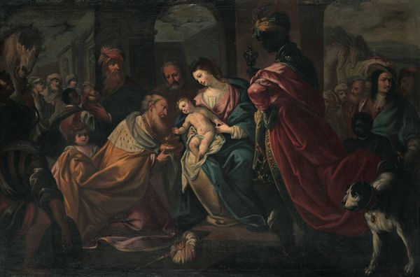 Scuola lombarda del XVII secolo Adorazione dei Magi  - Asta Dipinti Antichi - Associazione Nazionale - Case d'Asta italiane