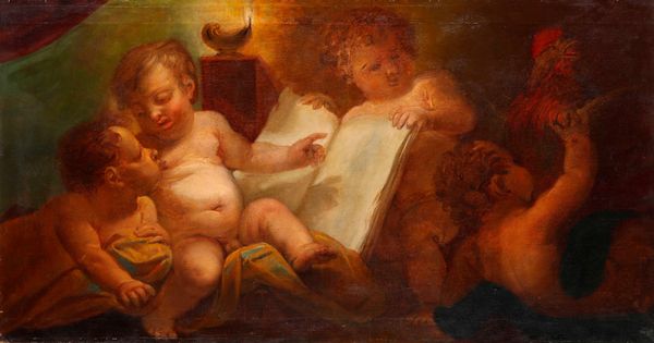 Scuola del XVIII secolo Putti  - Asta Dipinti Antichi - Associazione Nazionale - Case d'Asta italiane