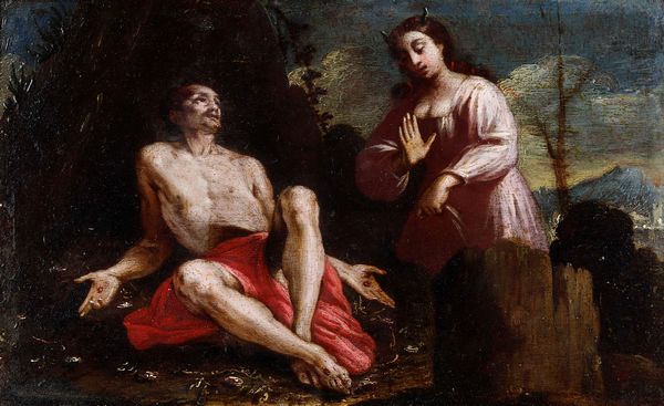 Scuola del XVII secolo Le tentazioni di Sant'Antonio Abate  - Asta Dipinti Antichi - Associazione Nazionale - Case d'Asta italiane