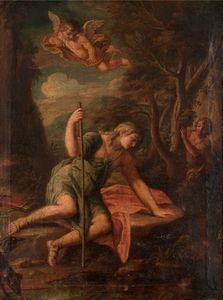 Scuola del XVIII secolo Narciso  - Asta Dipinti Antichi - Associazione Nazionale - Case d'Asta italiane