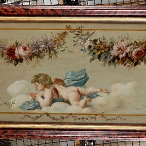 Artista del XIX secolo Figure di amorini con ghirlande i fiori  - Asta Dipinti Antichi - Associazione Nazionale - Case d'Asta italiane